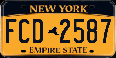 NY license plate FCD2587