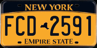 NY license plate FCD2591