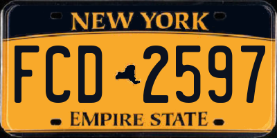 NY license plate FCD2597