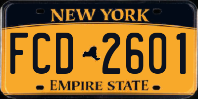 NY license plate FCD2601