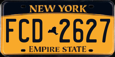NY license plate FCD2627