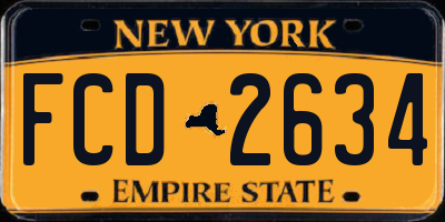NY license plate FCD2634