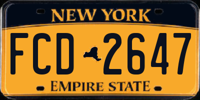 NY license plate FCD2647