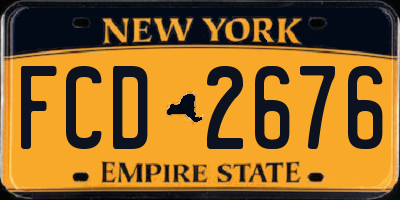 NY license plate FCD2676