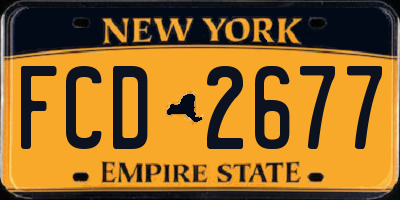 NY license plate FCD2677