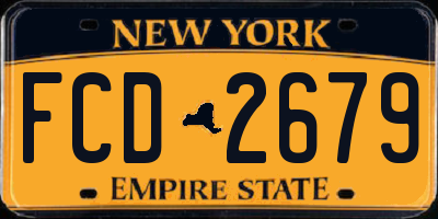 NY license plate FCD2679