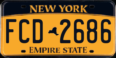NY license plate FCD2686