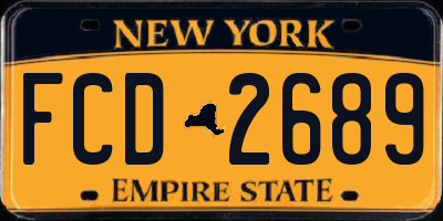 NY license plate FCD2689