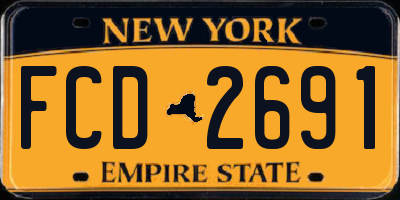 NY license plate FCD2691
