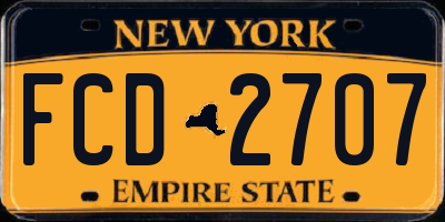 NY license plate FCD2707