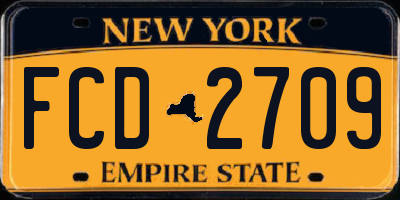 NY license plate FCD2709