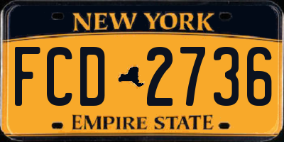 NY license plate FCD2736
