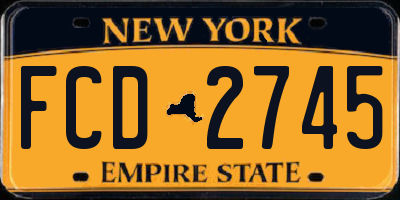 NY license plate FCD2745