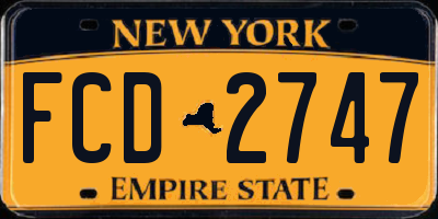 NY license plate FCD2747