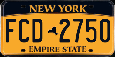 NY license plate FCD2750