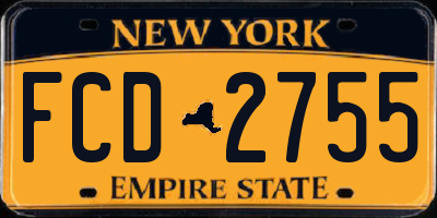 NY license plate FCD2755