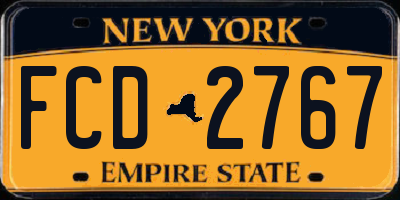 NY license plate FCD2767
