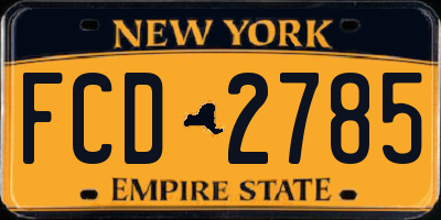 NY license plate FCD2785
