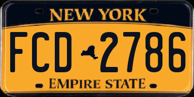 NY license plate FCD2786