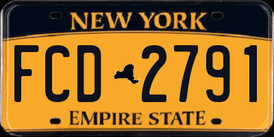 NY license plate FCD2791