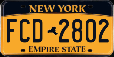 NY license plate FCD2802