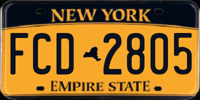 NY license plate FCD2805