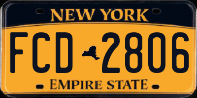 NY license plate FCD2806