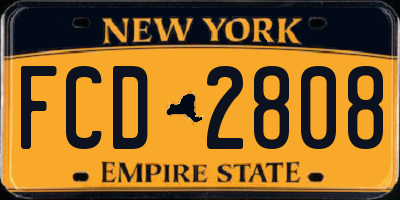 NY license plate FCD2808