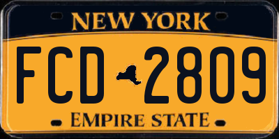 NY license plate FCD2809