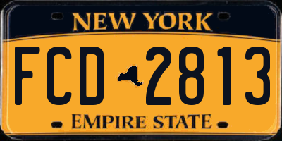 NY license plate FCD2813