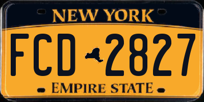 NY license plate FCD2827