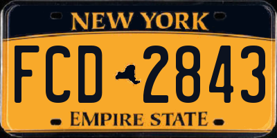 NY license plate FCD2843