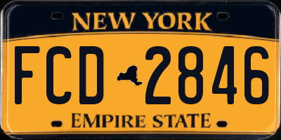 NY license plate FCD2846