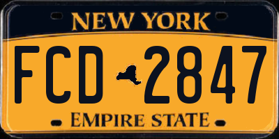 NY license plate FCD2847