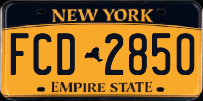 NY license plate FCD2850