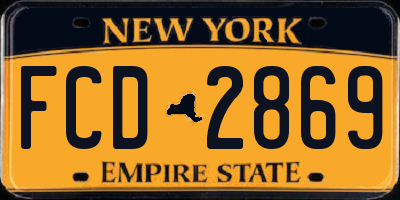 NY license plate FCD2869