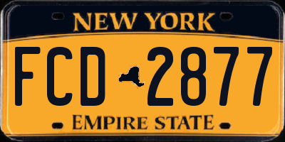 NY license plate FCD2877