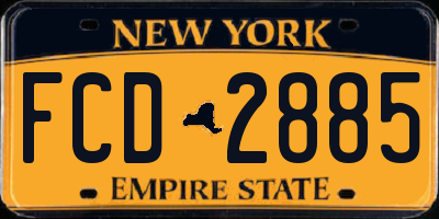 NY license plate FCD2885