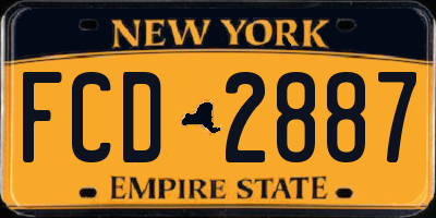 NY license plate FCD2887