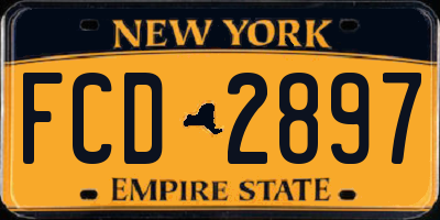 NY license plate FCD2897