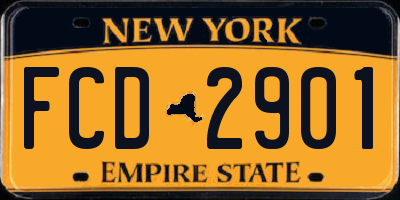 NY license plate FCD2901
