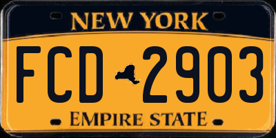 NY license plate FCD2903