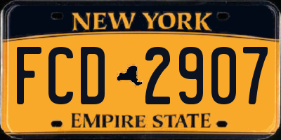 NY license plate FCD2907