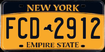 NY license plate FCD2912