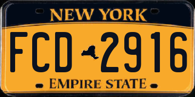 NY license plate FCD2916