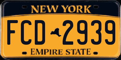 NY license plate FCD2939