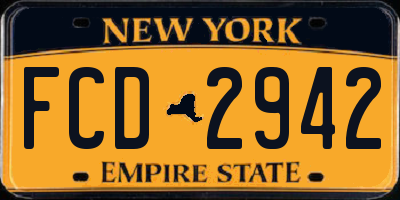 NY license plate FCD2942
