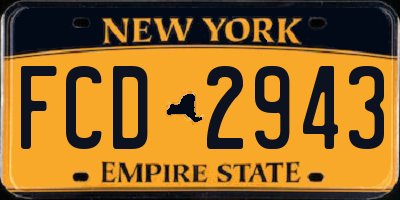 NY license plate FCD2943