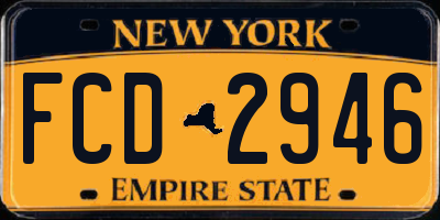 NY license plate FCD2946