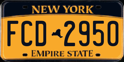 NY license plate FCD2950